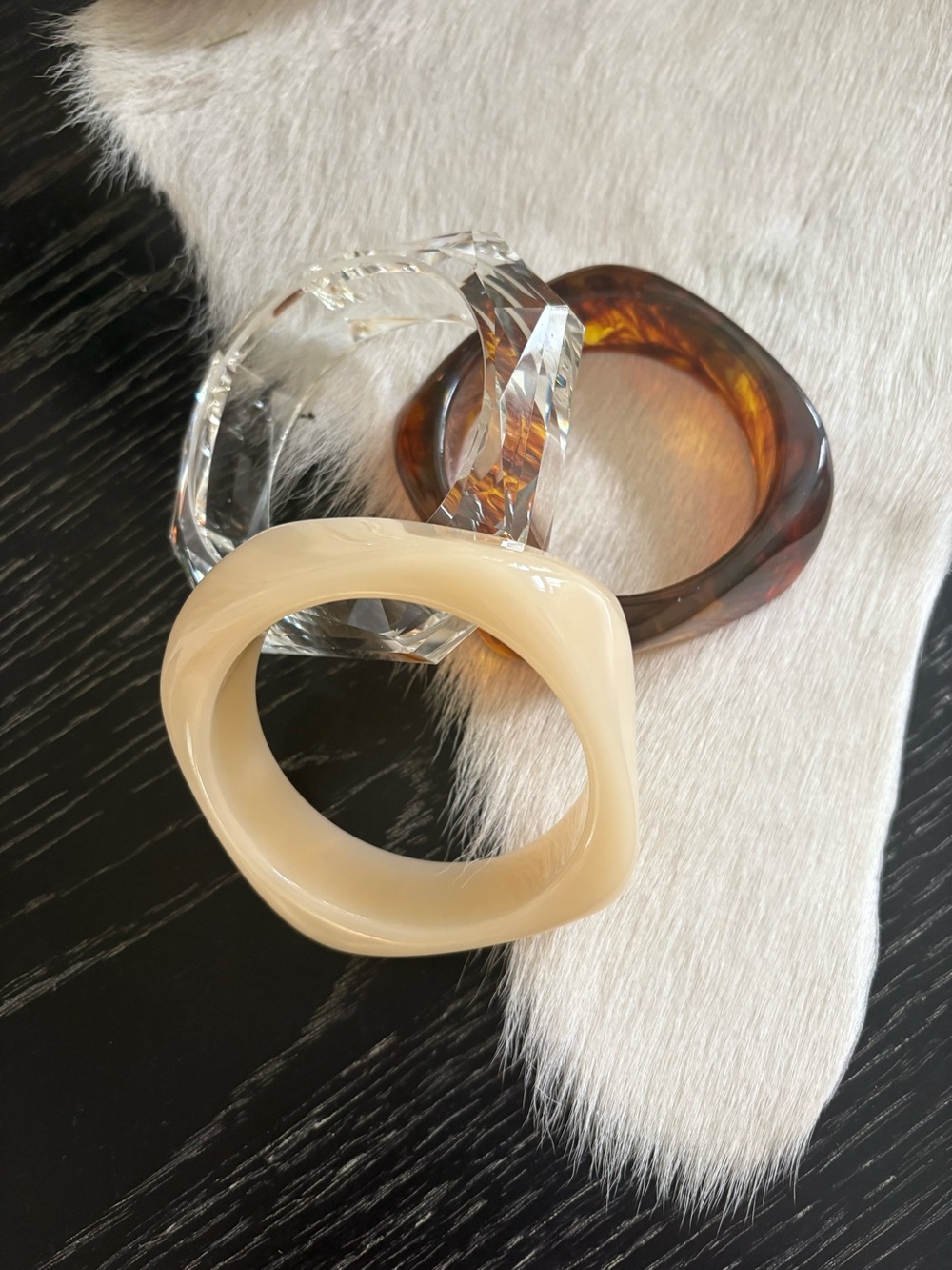 Faceted Clear Crystal Bangle Bracelet NWOT